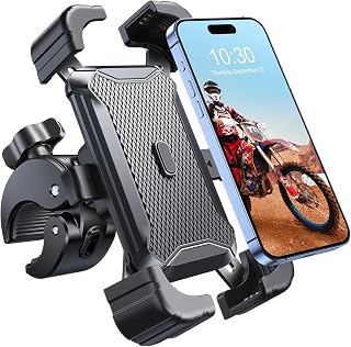 Babacom Handyhalterung Fahrrad, [Super Stabil und Verwacklungssicher] Handyhalterung Motorrad, [1S Schnellspanner] [Vier-Ecken-Schutz] Handy Halterung Fahrradlenker Kompatibel mit 4,7-6,8-Zoll-Handys