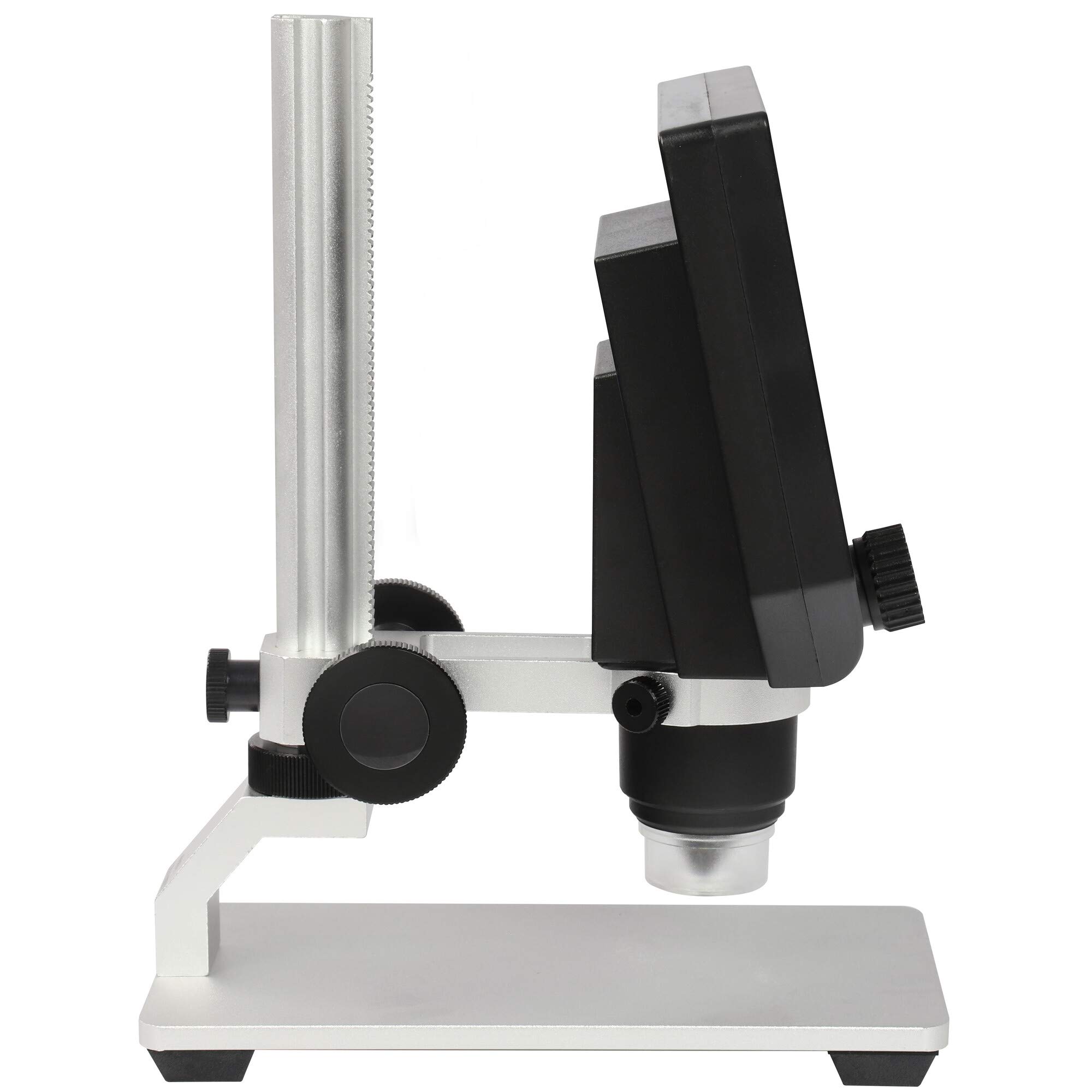 Omegon microscopio digitale DigiStar, zoom 1x-600x, display a colori HD-LCD da 4,3 pollici, LED, slot Micro SD, funzionamento a batteria o rete