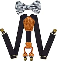 Vista 8 de Yewong Conjunto de disfraz de anciano para niños, accesorios de disfraz de abuelo, incluyendo gafas, tirantes, corbatín, bigote y cejas Juego