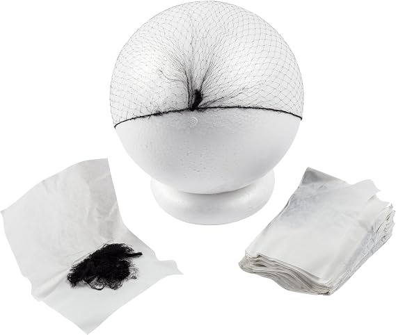 Royal RPH144LTBK-IN 24 Black Light Weight Hairnet, Disposable and Latex Free, Package of 144