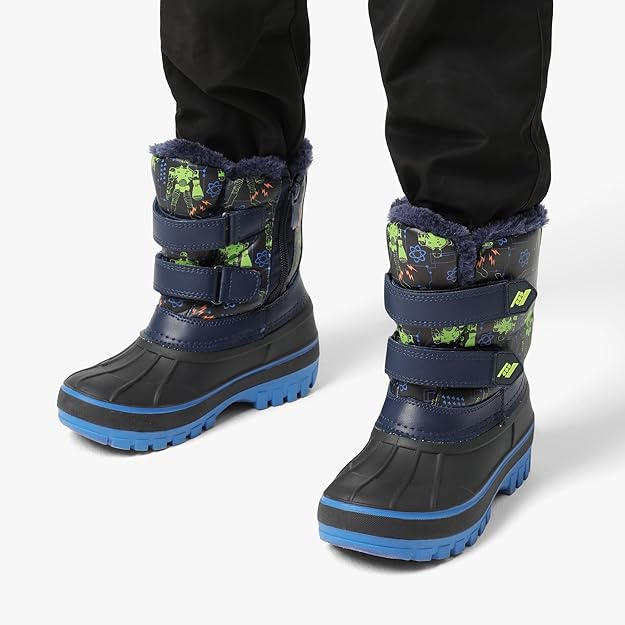 DREAM PAIRS Boys Girls Snow Boots Water-Resistant Outdoor Sport Warm Cozy Anti-Slip Winter Shoes for Toddler/Little/Big Kid