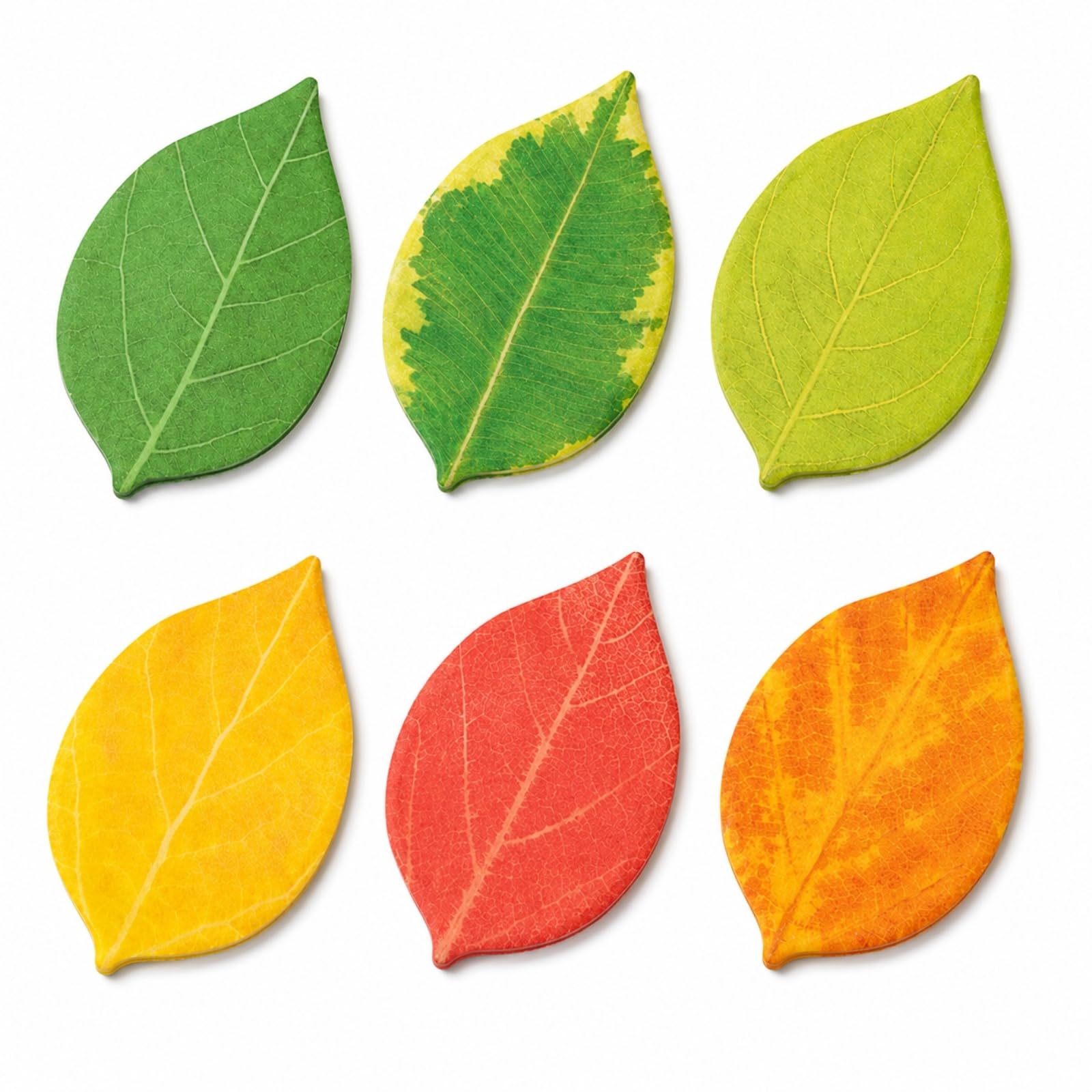 6 Pack 6 Colors 150 Sheets Leaf Paper Pad Sticky Notes – Note Block, Leaves Shape Memo, Leaf Stickers Self-Adhesive for Office School Home Reading Leafy Decoration