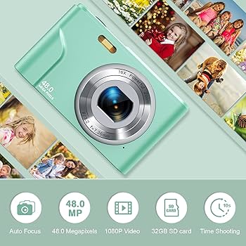 Amazon | オートフォーカス&16倍ズーム付きデジタルカメラ、FHD
