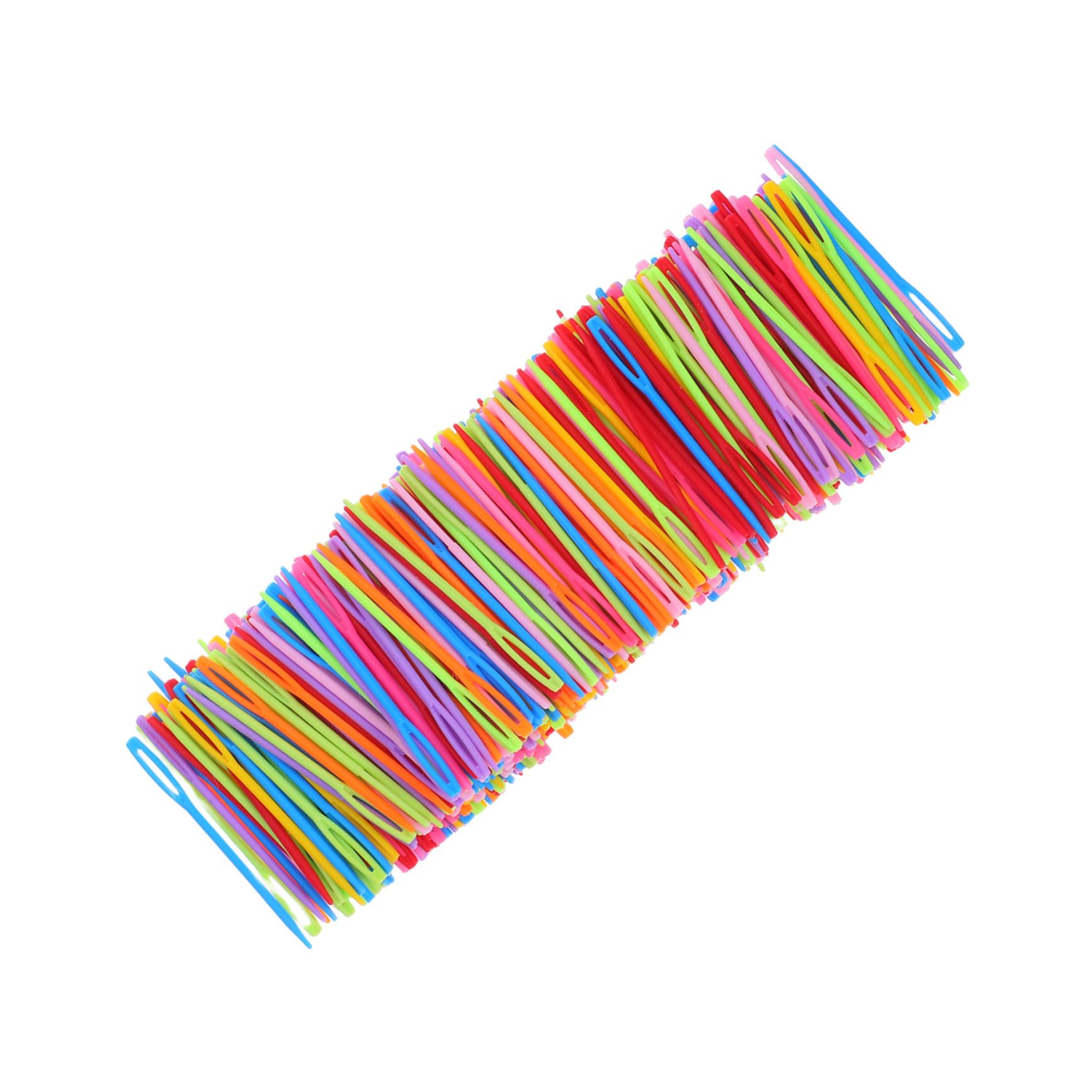 KONTONTY 2000 Piezas Agujas de Plástico para Coser Mano Ojo Grande y Coloridas Agujas Gruesas para Ligera y Portátil para Manualidades y Viajes
