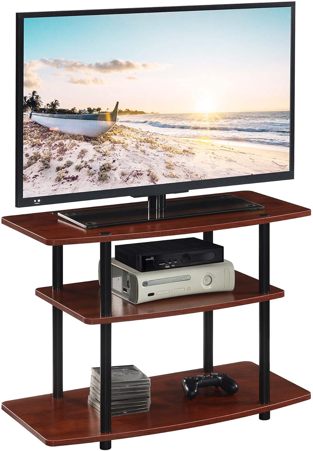 Convenience Concepts Designs2Go 3-Tier TV Stand, White : Home & Kitchen