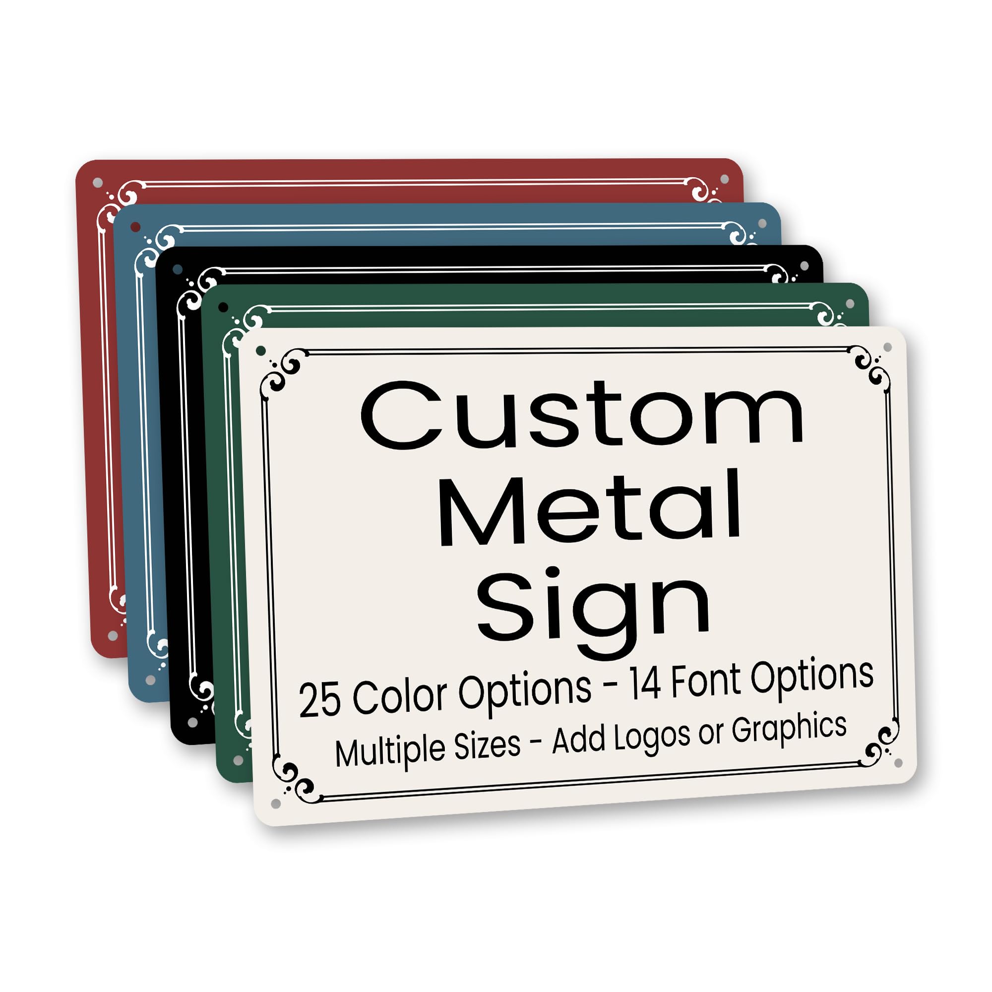 Custom Metal Sign Personalized with Your Text – 3mm ACM Aluminum Composite – Made in USA – Indoor Outdoor Wall Decor - Choose from Multiple Colors and