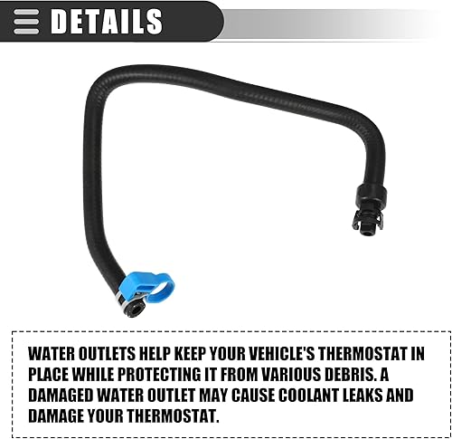 Miniatura 7 de Motoforti Salida de agua para carcasa del refrigerante del motor, manguera de refrigerante del motor, para Chevrolet Cruze 2011-2016, caucho ABS,