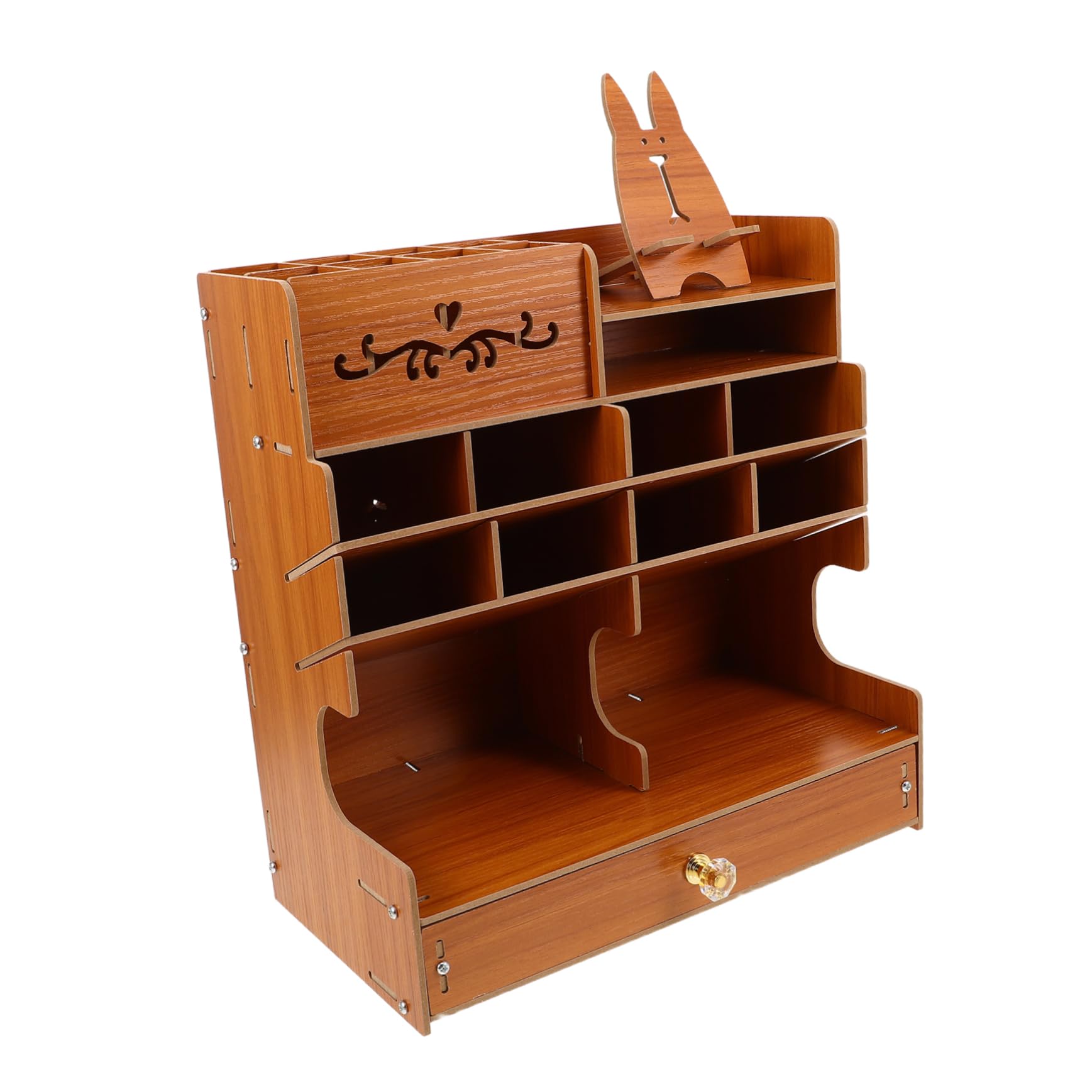 NOLITOY Organizer Scrivania in con Capacità Portapenne con Scomparti Multipli per Ufficio Base Stabile e Finitura Naturale Elegante