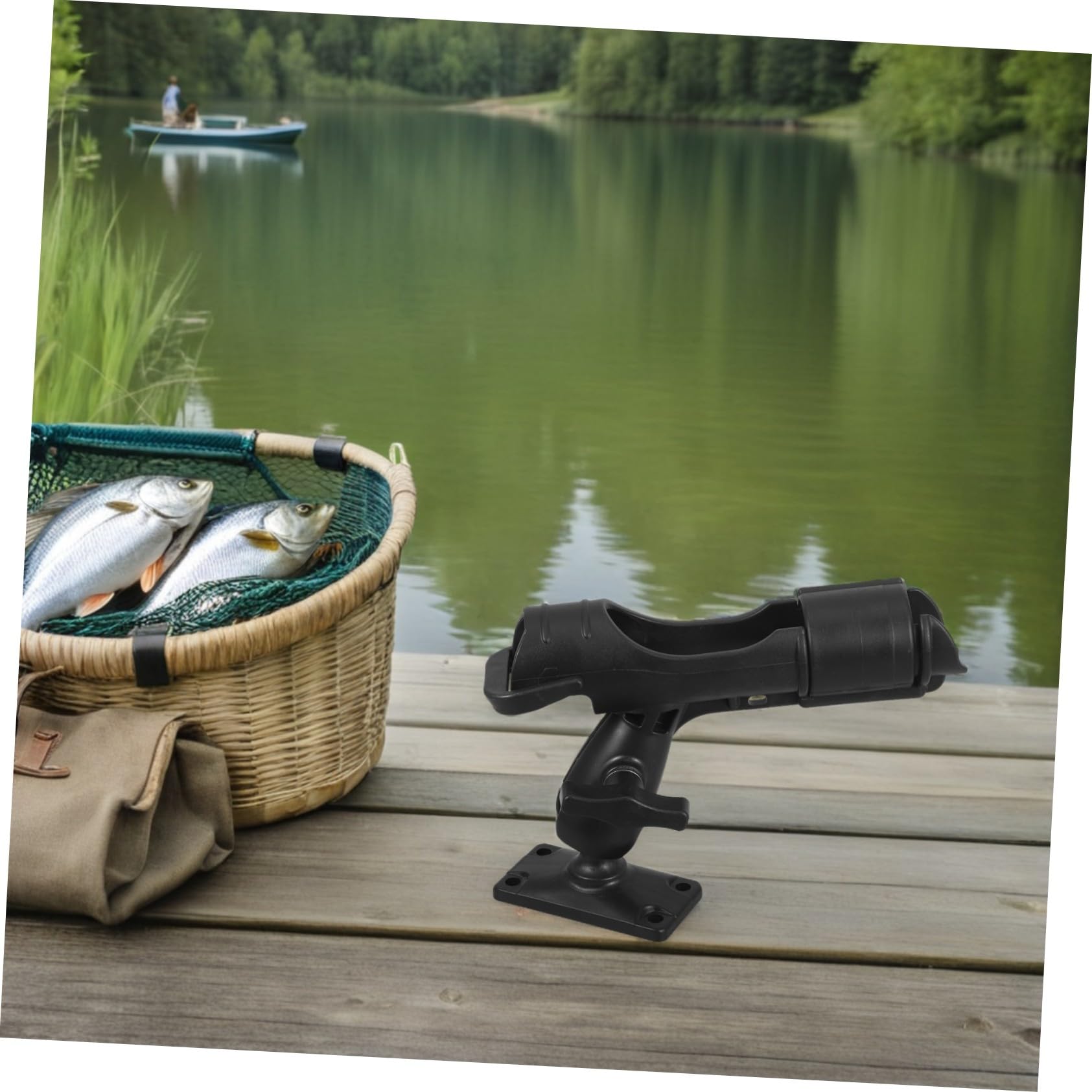 TOYANDONA Supporto Canna Regolabile per e Kayak Base e Compatibile con Varie Canne Multifunzionali Stand Portatile per Pescatori