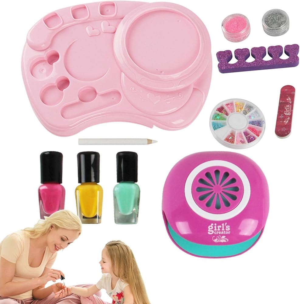 Amazon.co.jp: キッズネイルポリッシュセット | ネイルドライヤー付き