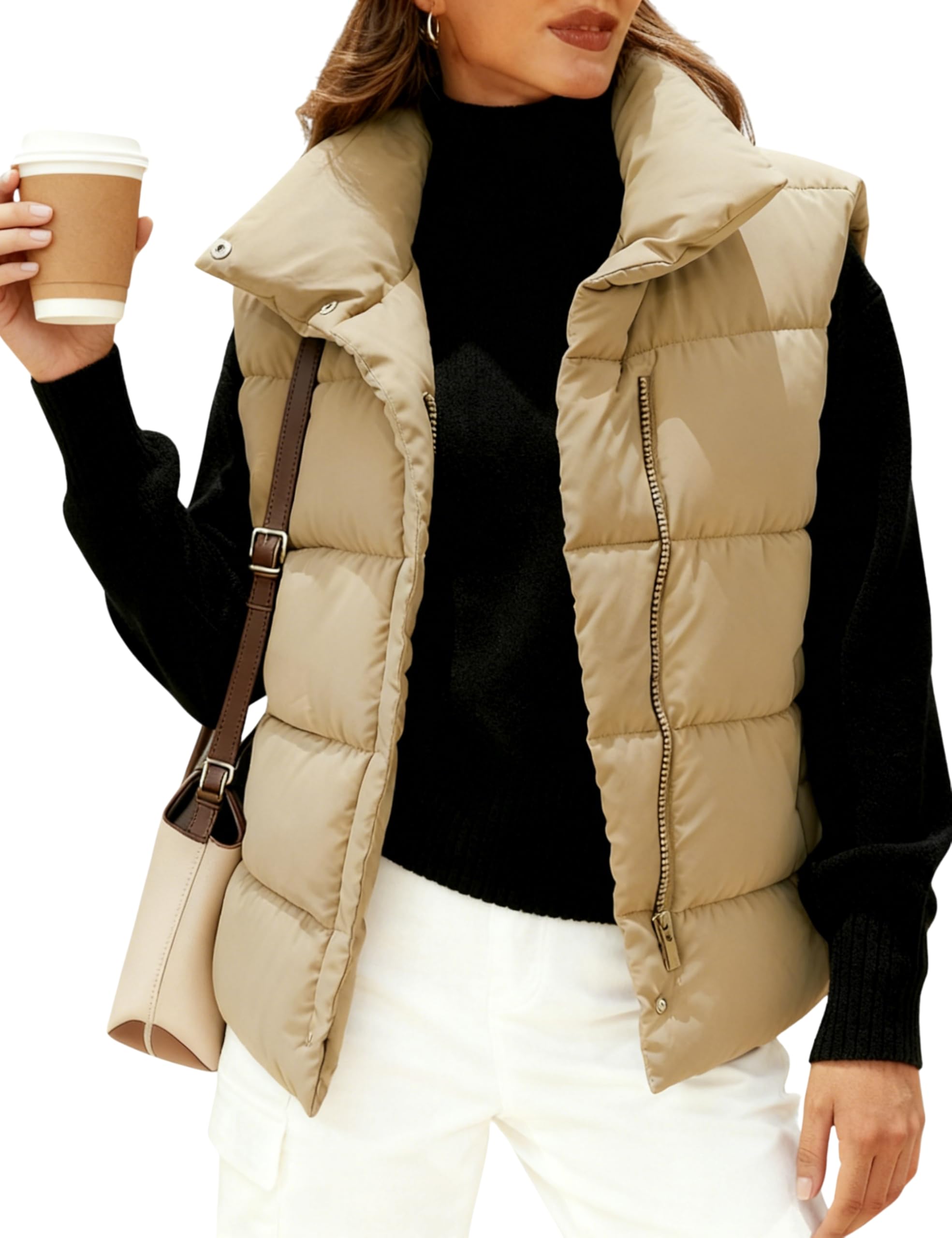 eshesy Women's Puffer Vest Zip Up Sleeveless Lightweight Stand Collar Padded Gilet-picture-32