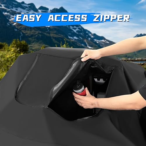Miniatura 4 de KEMIMOTO Cubierta universal para ATV 300D 4 ruedas con correas resistentes al viento, cubierta resistente al agua, compatible con Polaris Sportsman