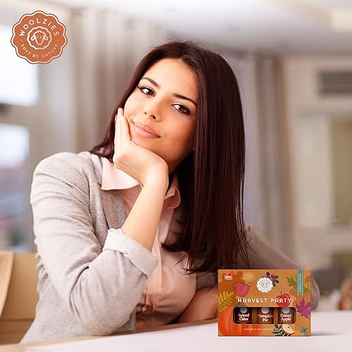 Miniatura 5 de Woolzies Harvest Party juego de 3aceites esenciales de otoño, sidra especiada, pastel de calabaza, manzana con miel, mezcla de aceites esenciales