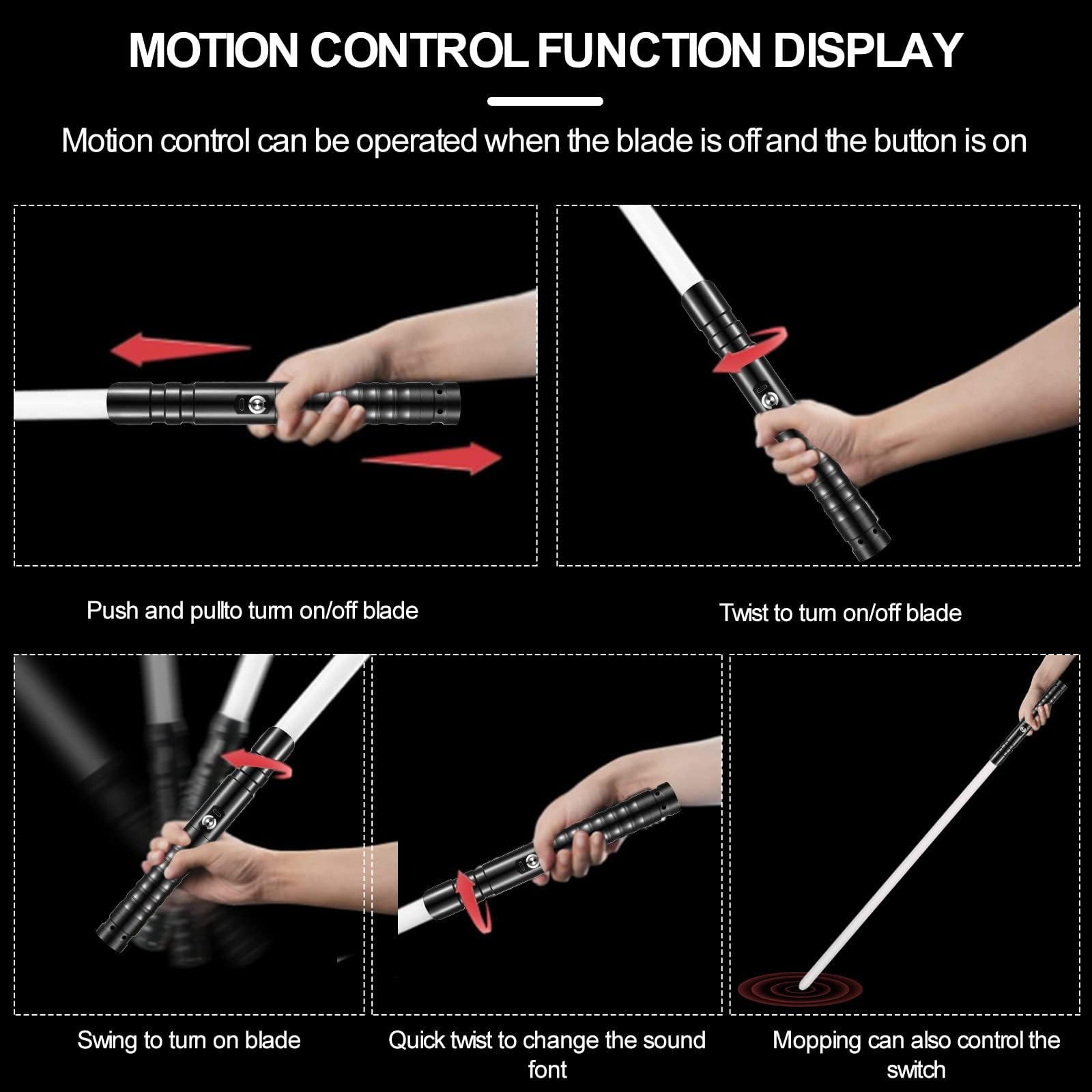 Smooth Swing FX Lightsaber RGB 15 Colores Modificables 12 Modalidades de Sonido Force para Adultos Duelo Profesional Negro