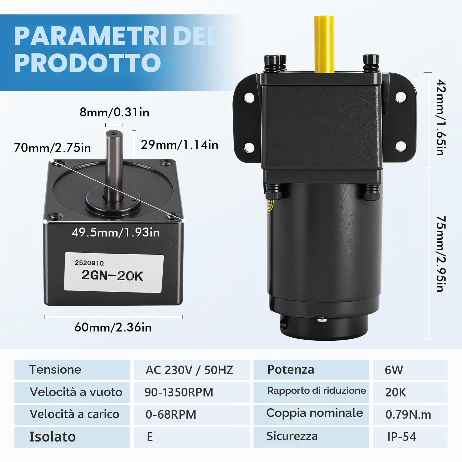 MXBAOHENG Motore riduttore da 6W con velocità regolabile, 220V AC monofase con coppia elevata e regolatore di velocità (riduzione 20K)