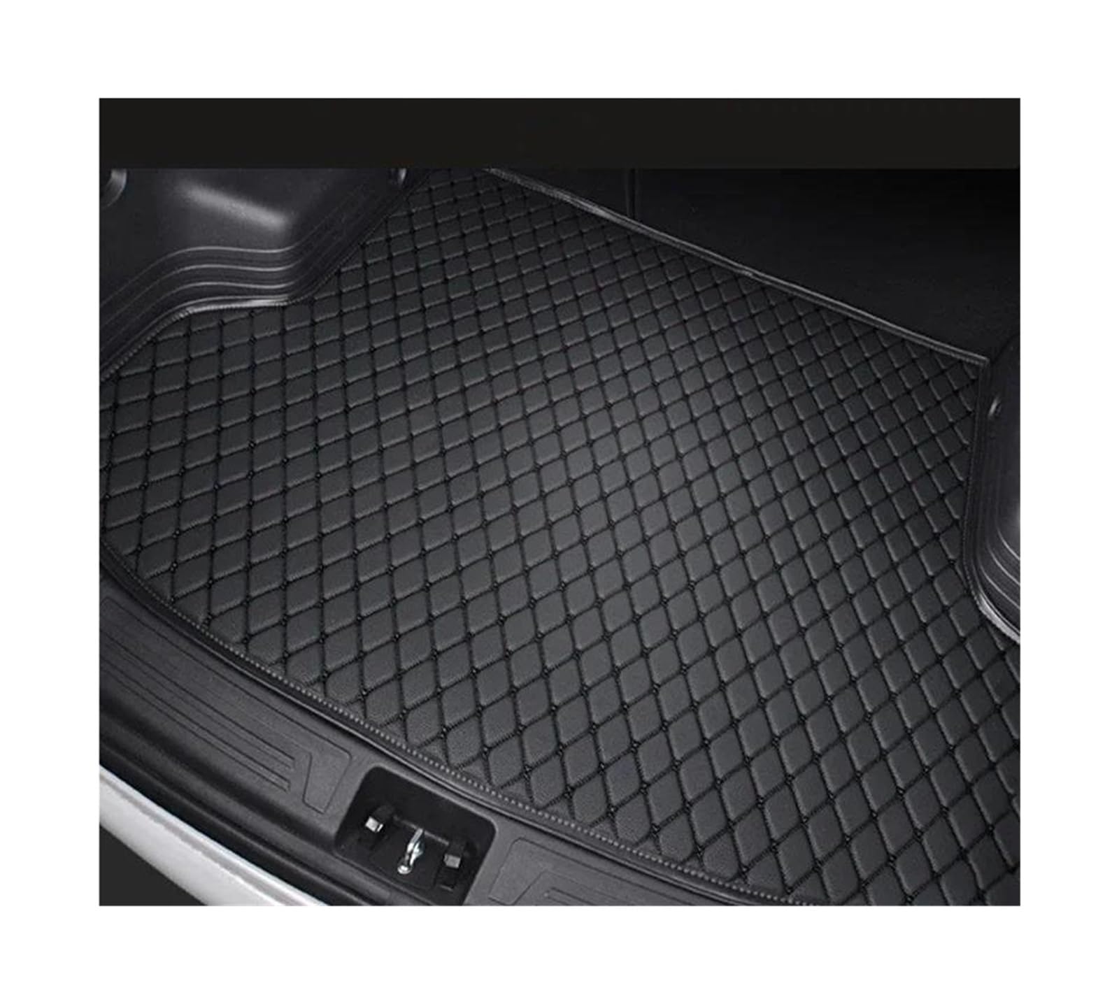 Car Boot Mats For Ford For Mustang 2015 2016 2017 2018 2019 2020 2021 Car Trunk Mats Cargo Liner Interior Accessories Rugs HRQCTIM(Black with black)
