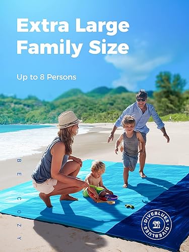 Miniatura 2 de OCOOPA Diveblues - Manta de playa extragrande de nailon de paracaídas, sin arena, cómoda, acogedora, a la moda, compacta y ligera, reforzada, a