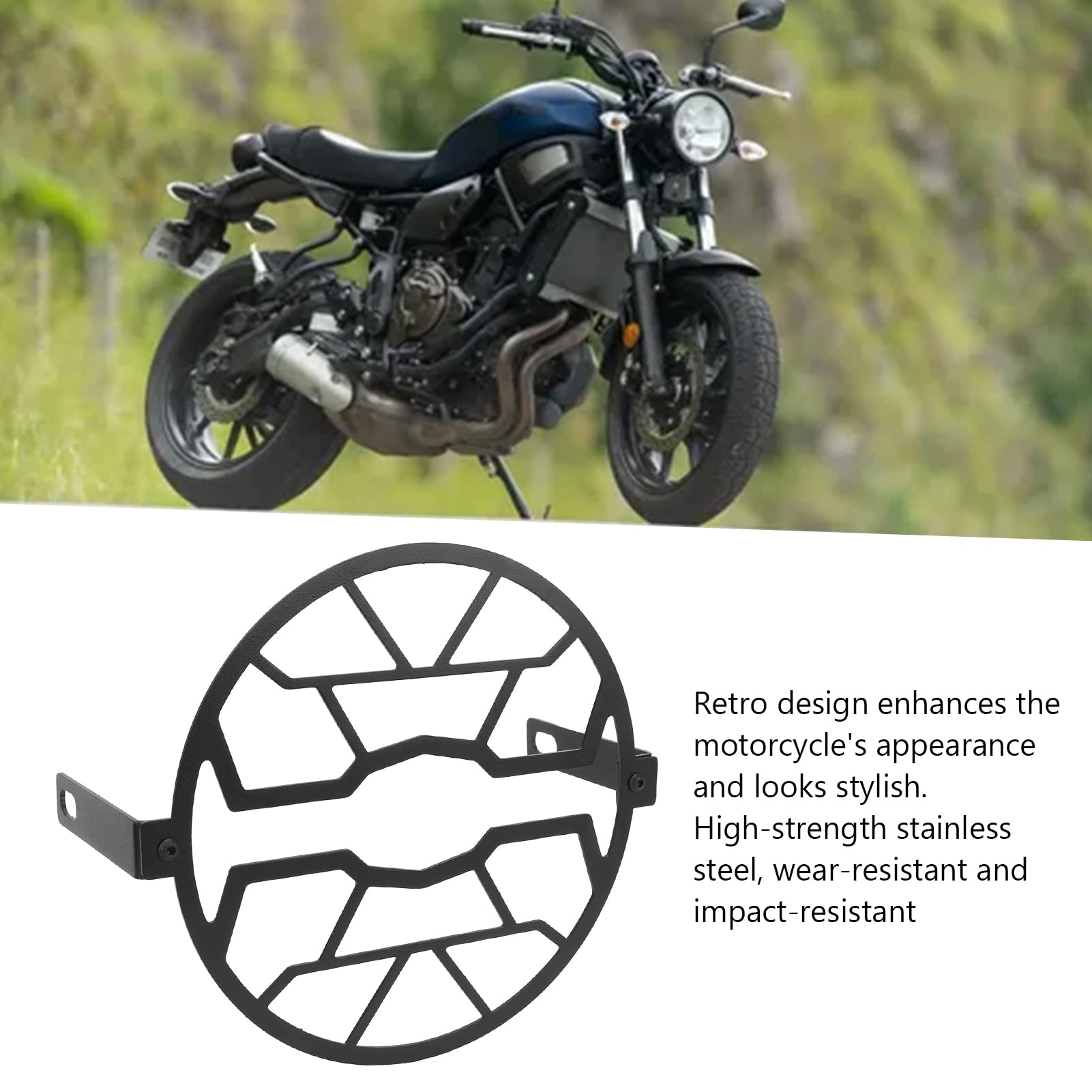 Qiilu Protezione Faro Moto Copertura della Griglia di Protezione del Motociclo con Vite della Staffa Acciaio Inossidabile per XSR700 XSR900 2016-2021