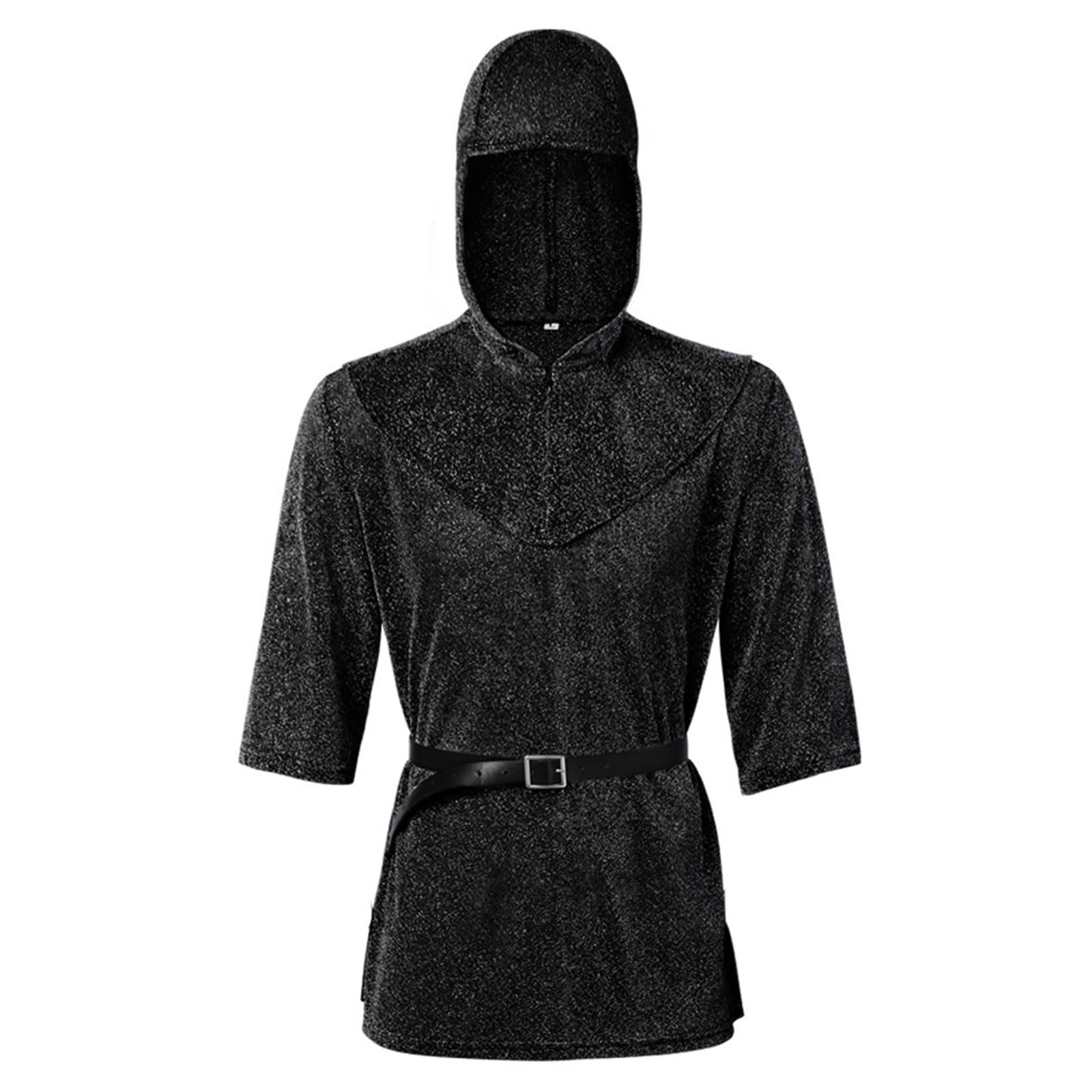 XuQiZZpp Renaissances Faux Chain Mail Armors Coif Medieval Knightess Cowl Crusader Costume LARP Cosplay Costume Accessory