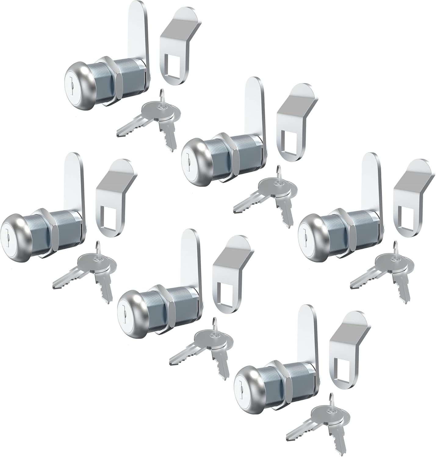 Hecfu 6 Pcs Tool Box Lock with Keys, 11/8" Cam Lock Keyed Alike, Truck