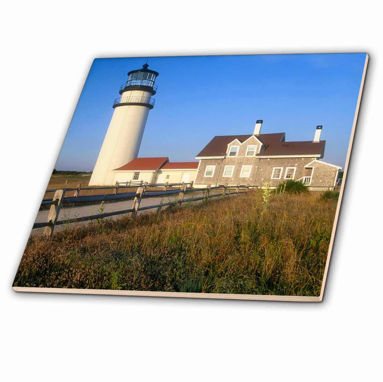 3dRose ct_90913_3 North Turo Lighthouse, Cape Cod, Massachusetts-Us22 Rkl0000-Raymond Klass Ceramic Tile, 8-Inch