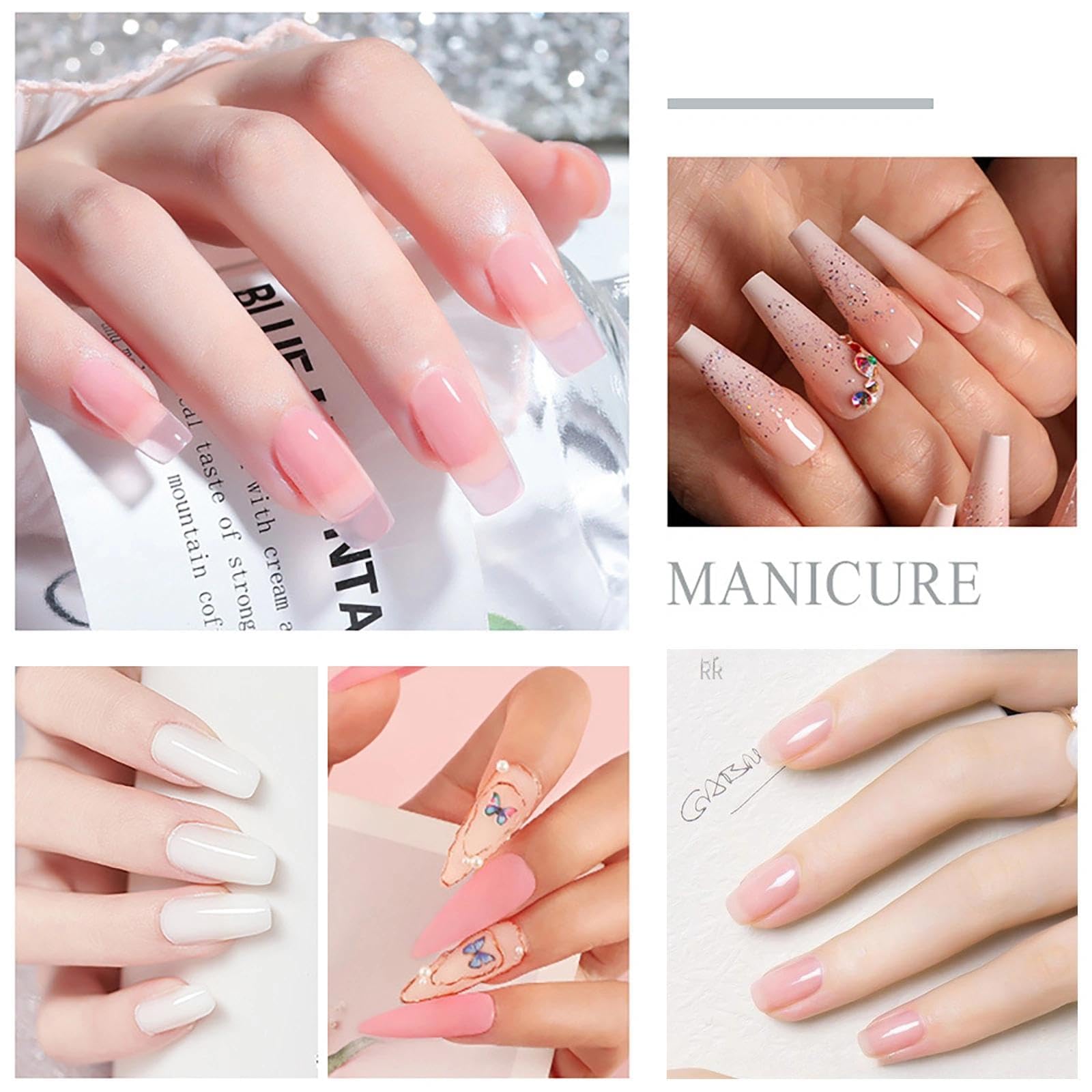 Set di polvere acrilica e liquido, 3 colori, pennello per nail art, forme, tazza di vetro, lima, kit di estensione per unghie per principianti – extension gel rapide