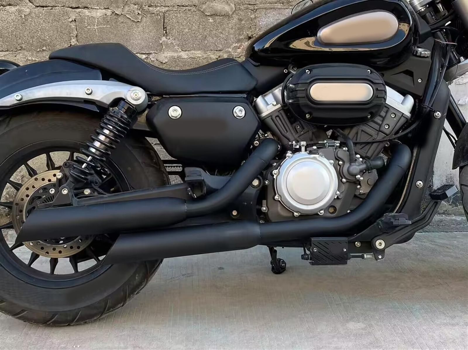ZIAYI Silenziatori Silenziatori per Tubi di Scarico Moto in Acciaio Inossidabile per Keeway V-Cruise 125 (Color : Nero)