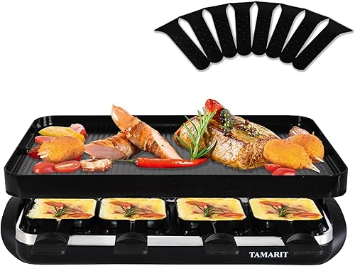 Miniatura 39 de TAMARIT Raclette - Parrilla eléctrica 3 en 1, portátil, barbacoa coreana interior con 8 paletas, apta para lavavajillas, parrilla antiadherente