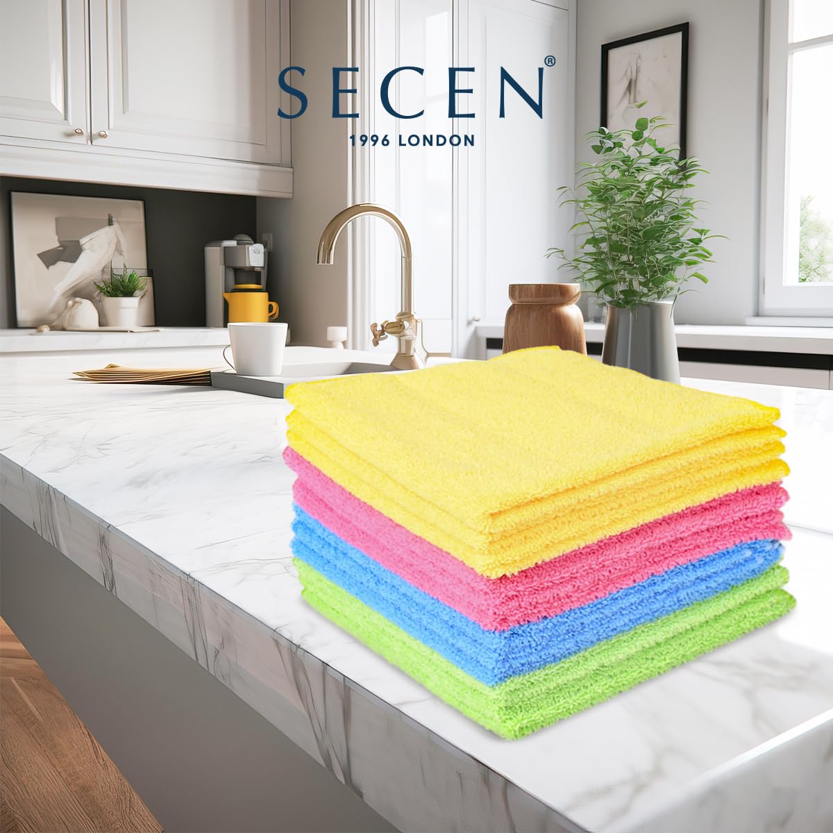 Multi-Surface Microfiber Cleaning Cloths For Cleaning Glass, Kitchens, Bathrooms, Automotive
