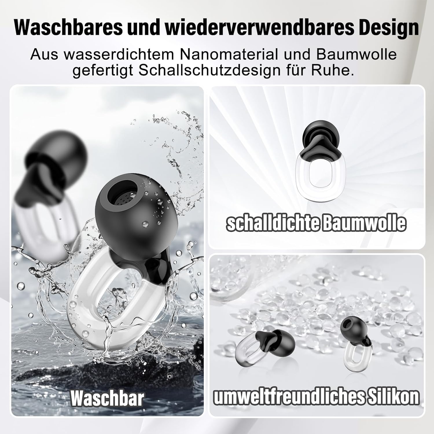 Tapones para los oídos para dormir, reutilizables, de silicona, con tapones individuales/dobles, 35 dB, reducción de ruido, 7 pares de tapones para los oídos en XS/S/M/L para dormir, conciertos