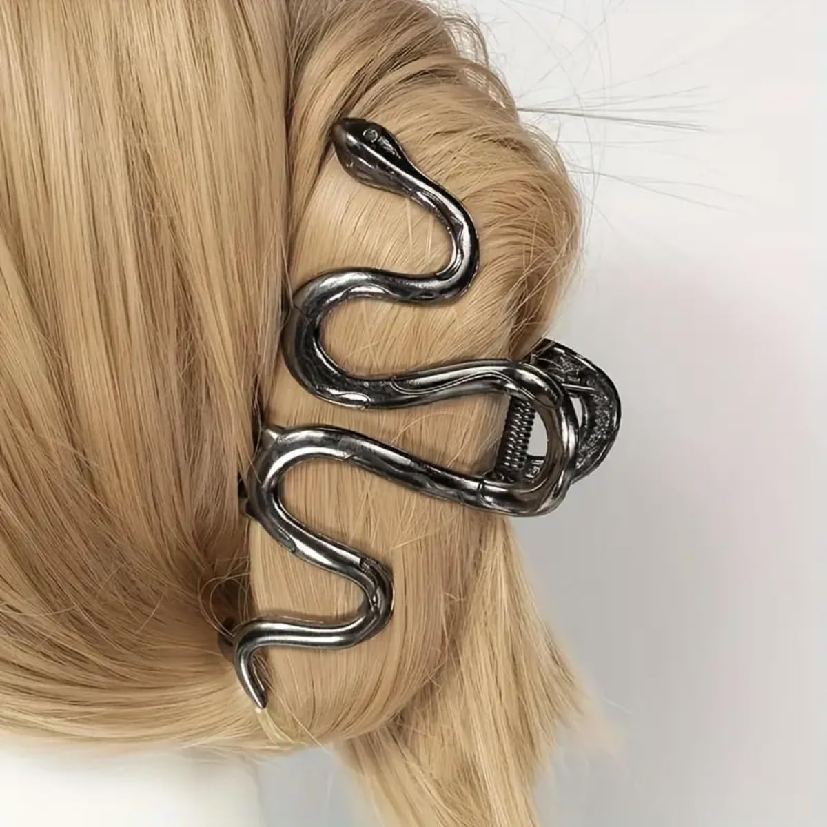 Ro Rox Metal Snake Hair Clip Claw Hair Accessory Serpent Gothic Dark Silver - Image 2
