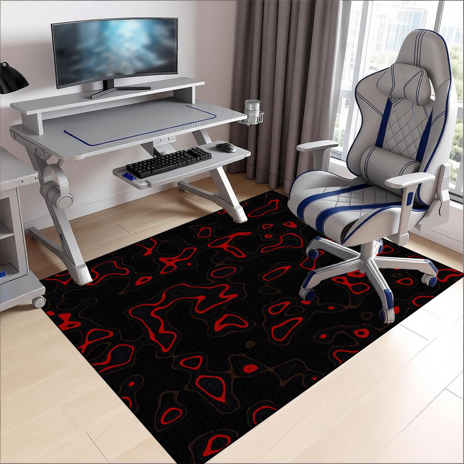 130 x 150 cm Tapis de Chaise Gaming, Tapis Protège-Sol pour Chaise, Tapis Chaise de Bureau, Tapis de Sol Bureau Tissu, Tapis de Protection pour Sols Durs, Tapis de Sol pour Bureau Plancher de Bois