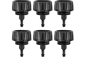 Universal 1/4 to 3/4 Hose Adapter: 6 Pack Irrigation Tubing Adapters