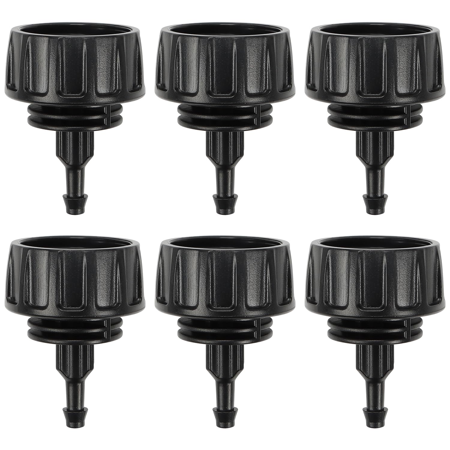 Copadri Universal 3/4 Inch Female Pipe Thread to 1/4 Inch Drip Irrigation Tubing Adapter, 6 Pack 1/4 In. Barbed Drip Line x 3/4 In. Faucet PVC Adapter