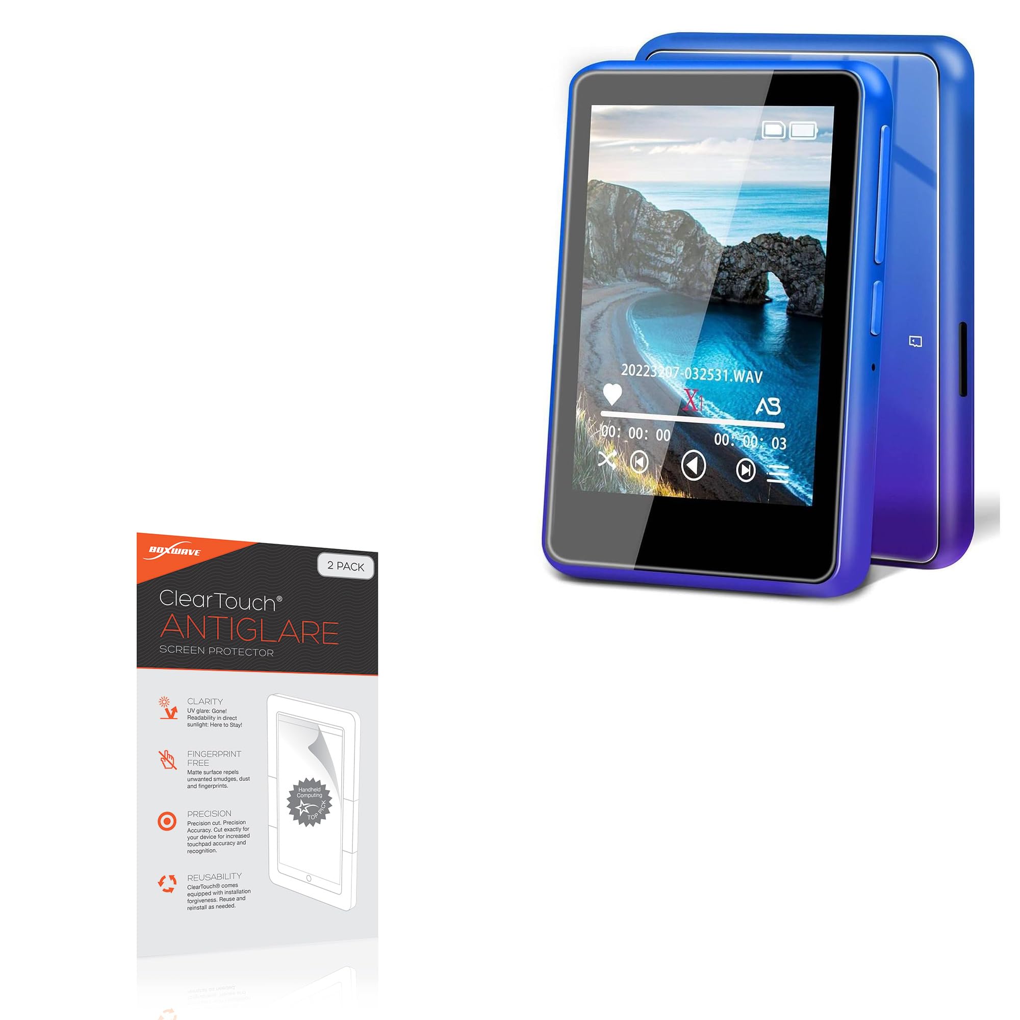 BoxWave Screen Protector Compatible with Sunoony BX-M8 (2.4 in) - ClearTouch Anti-Glare (2-Pack), Anti-Fingerprint Matte Film Skin