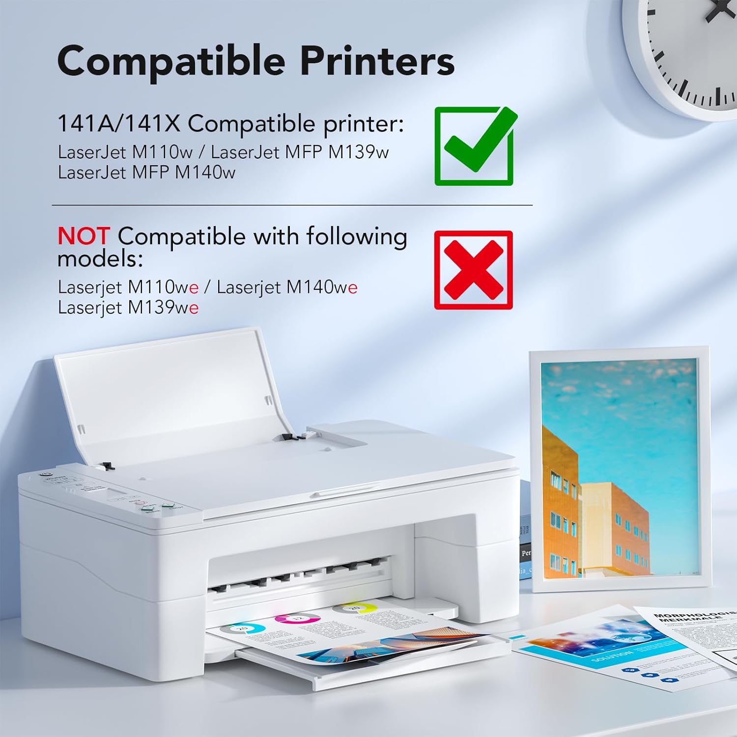 [with Chip] 141A Toner Cartridge Compatible for HP LaserJet 141A W1410A Black Toner as Replacement with HP Laser Jet Series M110 M110w, LaserJet MFP Series M139w M140 M140w (2 Black)