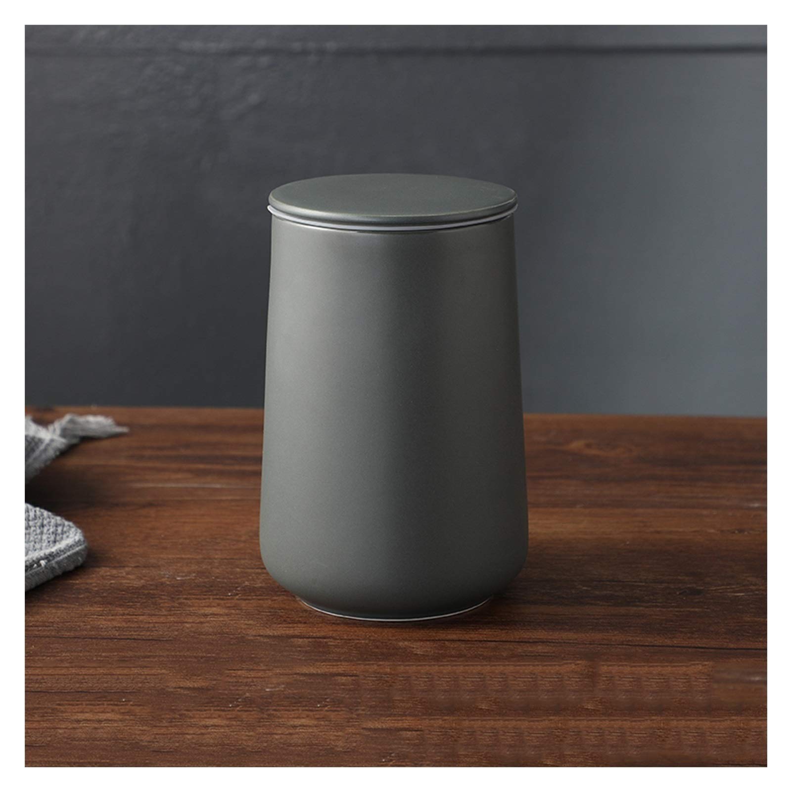 Cukiernica Zamknięta Cukiernica Zbiornik na ziarna kawy Ceramiczny zbiornik do przechowywania kawy Cukiernica w kostkach Pojemnik na przyprawy kuchenne Cukiernice Słoik na cukierki(Green-Medium)