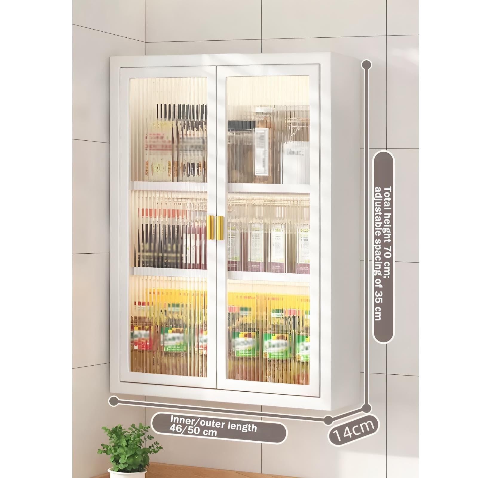 Zfmnoyev Armario De Cocina De Pared con Puerta De Policarbonato