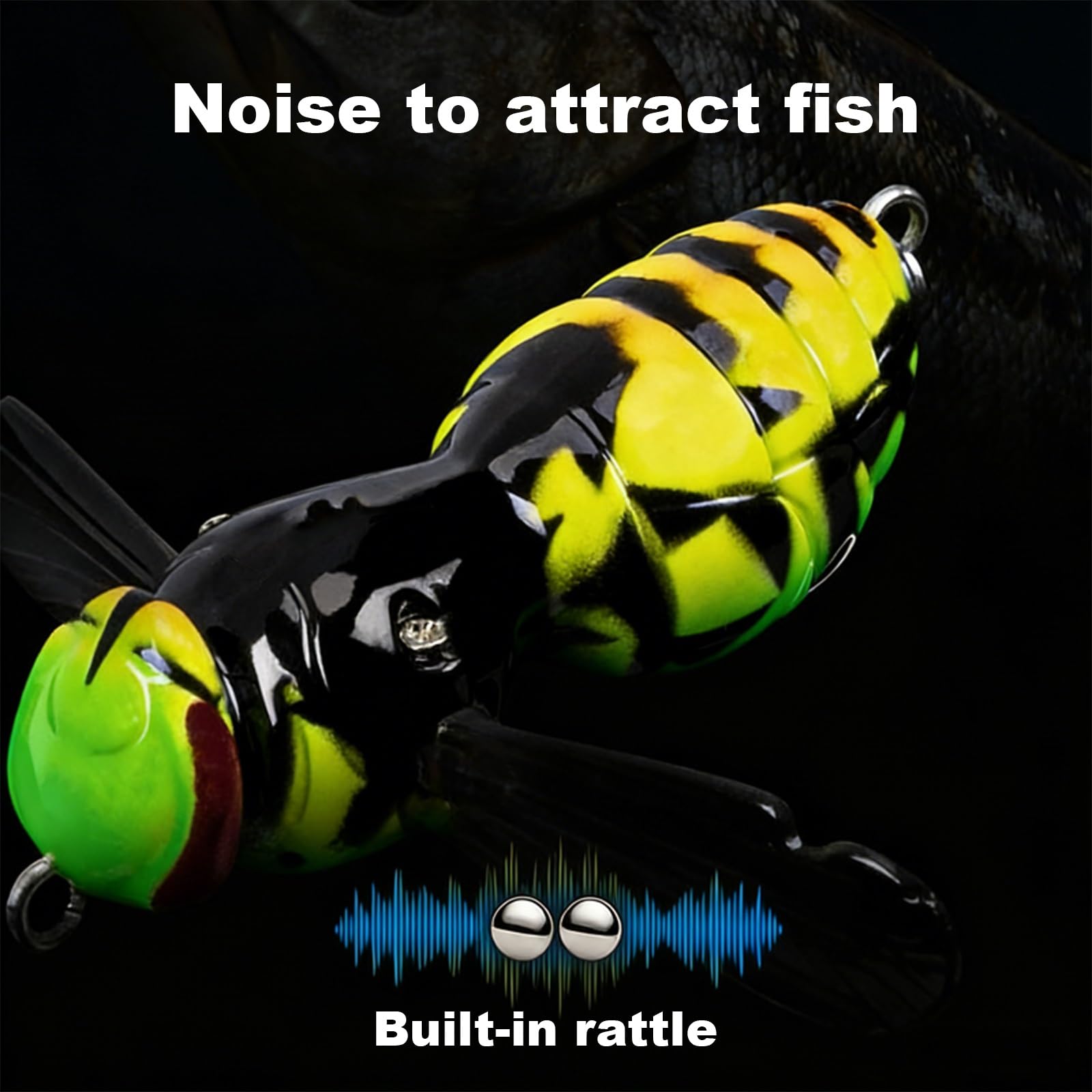 Esche Biomimetiche for Vespe, Esche Artificiali Galleggianti, Adatte for La Pesca di Spigole, Carpe e Lucioperca