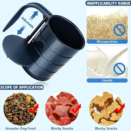 Miniatura 4 de Joansan Cuchara de comida para perros, cucharas de comida para mascotas, 4 tazas de capacidad en 1 taza, cuchara medidora para mascotas, perros,