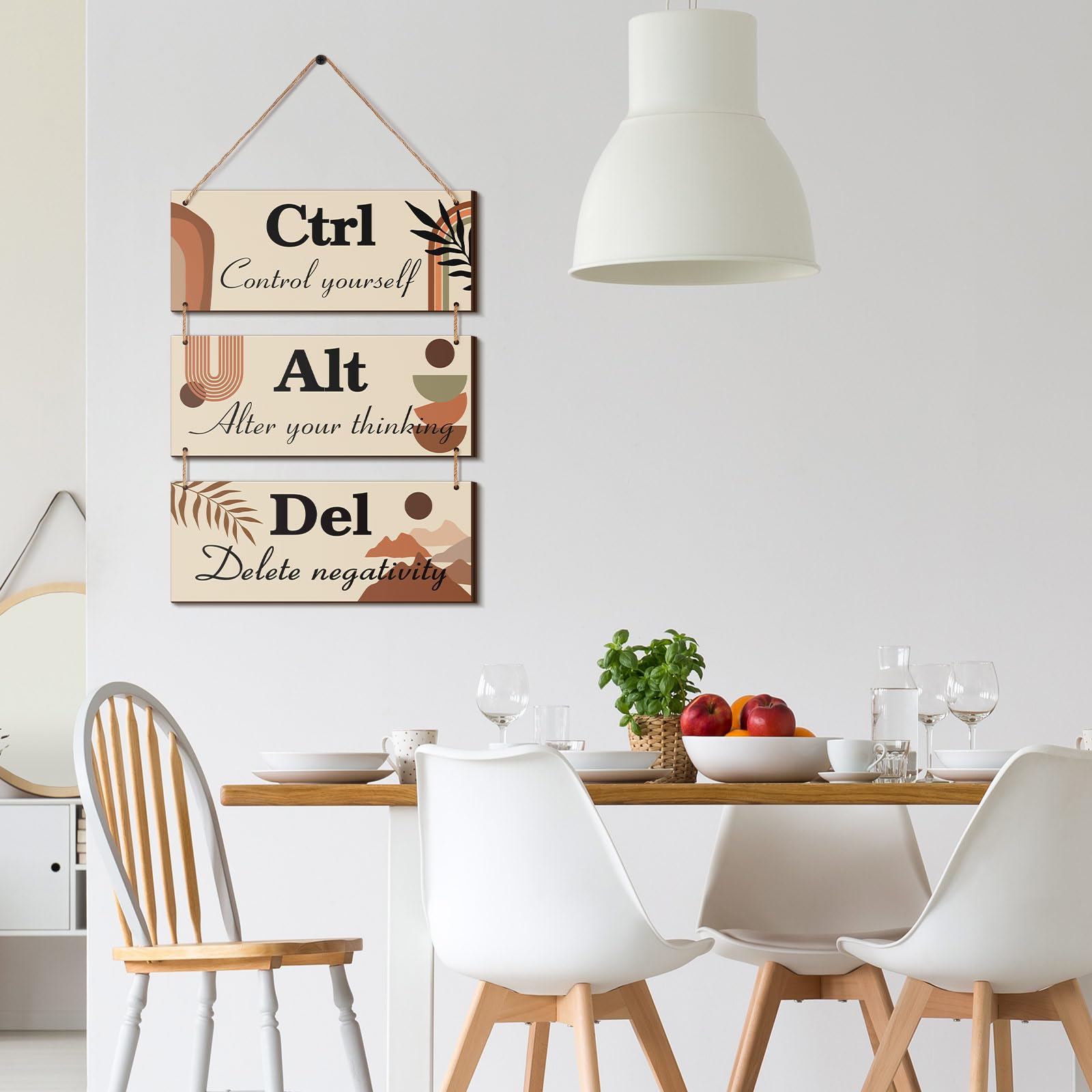 ONIZHITY Rustic Office Wall Decor Set - 3 Wooden Signs With Inspirational Quotes, Farmhouse Style