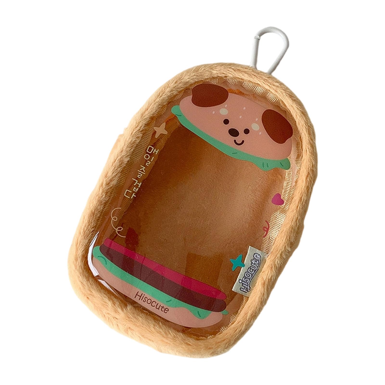 Piceioep Multipurpose Travel Plush Storage Organizers Bag with Cartoon Charm Detachable Compartments Doll Case