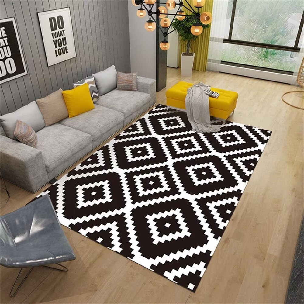 Tapis personnalisé motif carré rectangulaire de style moderne 140x200 cm
