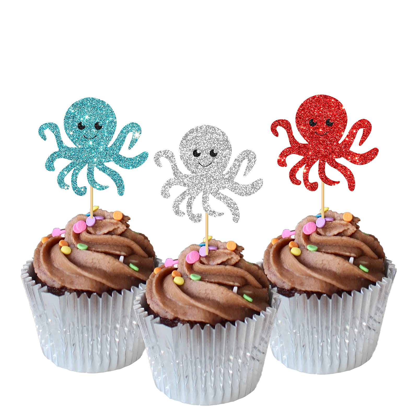 Buy MonMon & Craft 24 Pcs Octopus Cupcake Toppers for Children Birthday