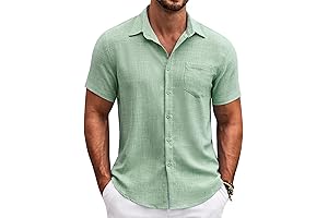 Men's Beach Wedding Button-Down Shirt: Casual Elegance for Shoreline Celebrations