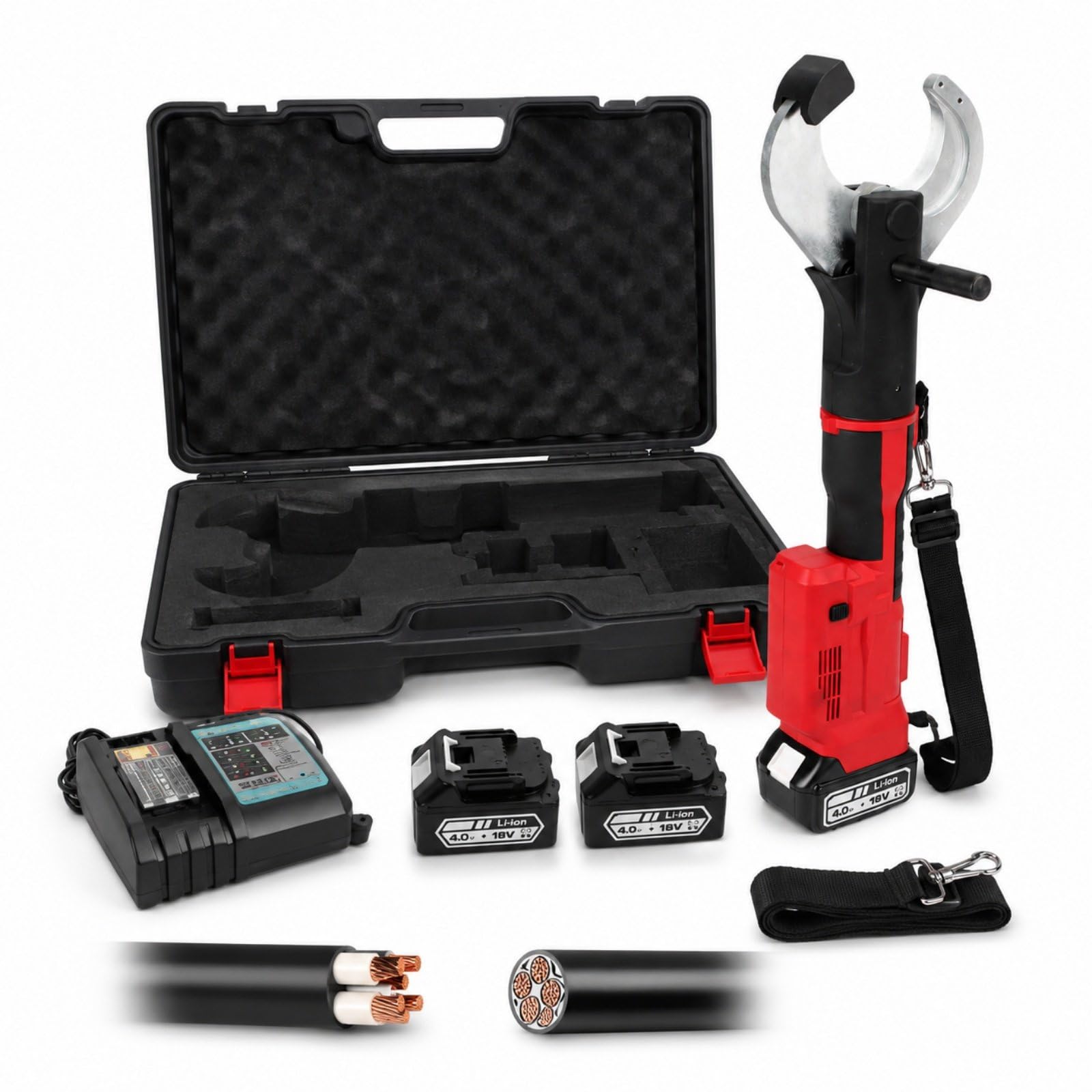 Cortacables a Batería 18V 4,0Ah, Fuerza Hidráulica 80KN