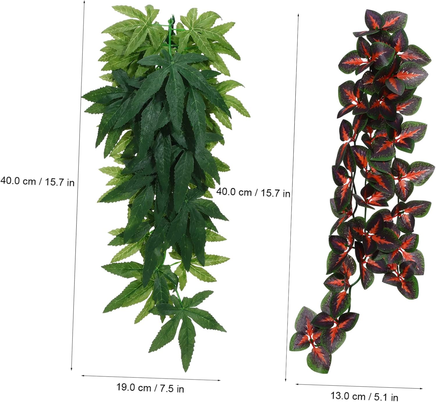 Totority 8pcs Artificial Reptile Plants Fake Vines for Aquarium Terrarium Decorations Suction Cups