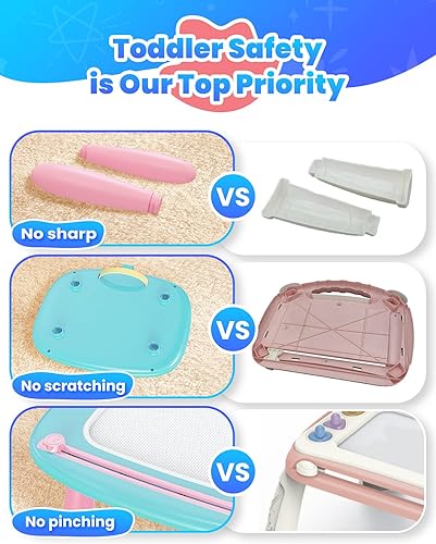 Miniatura 4 de Tablero magnético de dibujo, juguete para niñas pequeñas de 1 a 2 años, almohadilla de tablero de garabatos, juguete educativo y educativo para