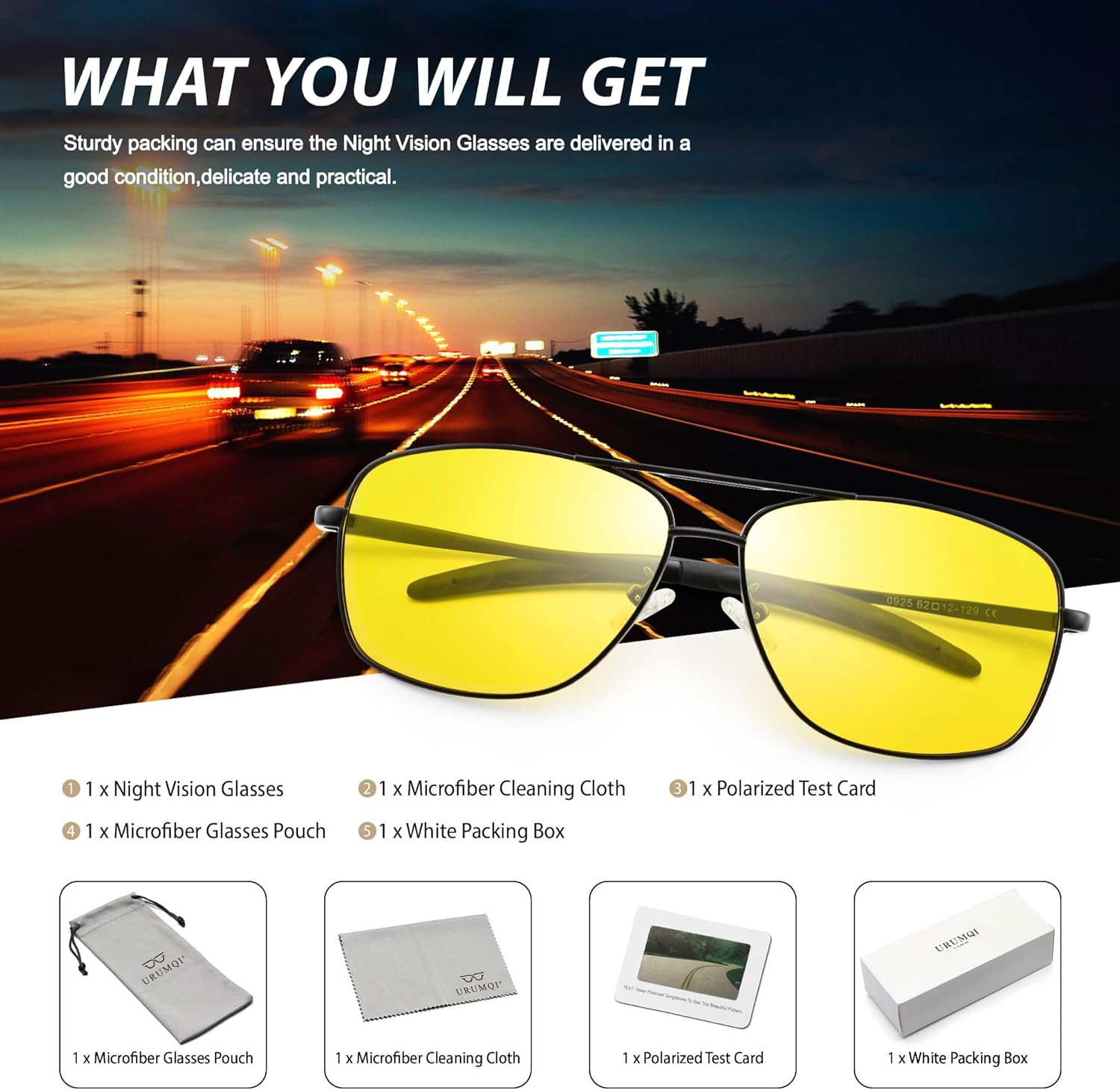 URUMQI Polarized Aviator Sunglasses for Men Women, UV400 Protection Lens, Ultra Lightweight Pilot Sun Glasses - Image 9