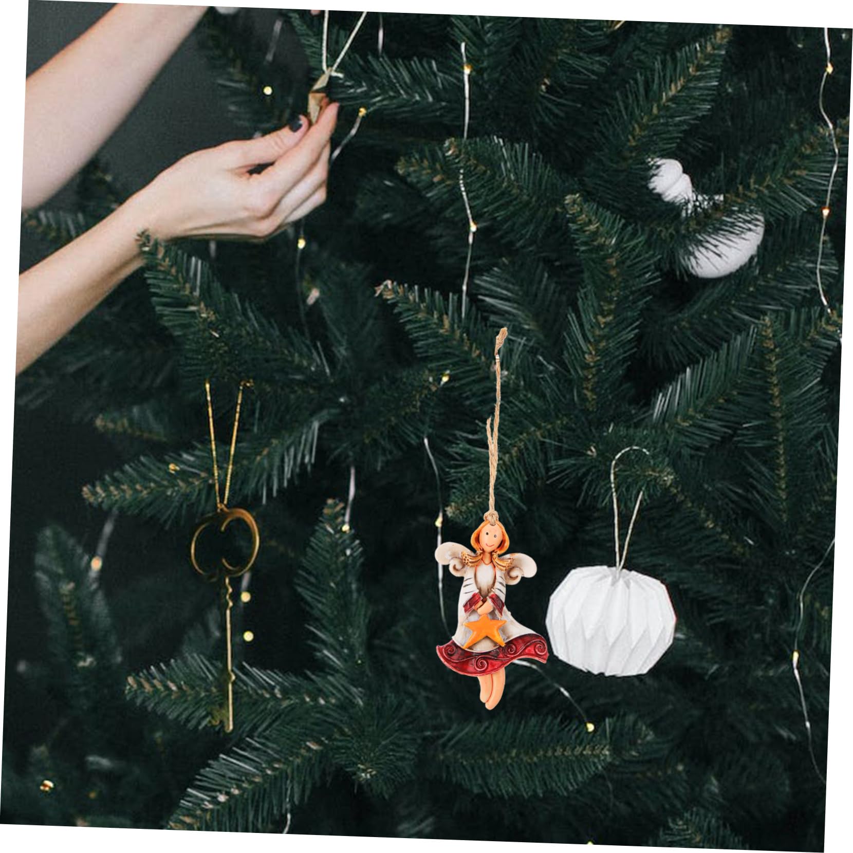 Cabilock 4 Set Ciondolo Angelo Di Natale Decorazioni Natalizie Addobbi Natalizi Ornamenti Natalizi Centrotavola Natalizi Ornamenti Per Albero Di Natale Decorazioni Angelo 4 pezzi * 4